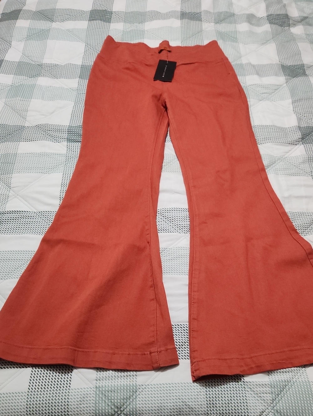 Signature8 Rust Orange Flare Pants Size Large NWT